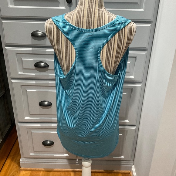 Danskin Now Blue Stripe Racer Back Workout Top, Size XXL, NWOT - Picture 2 of 3